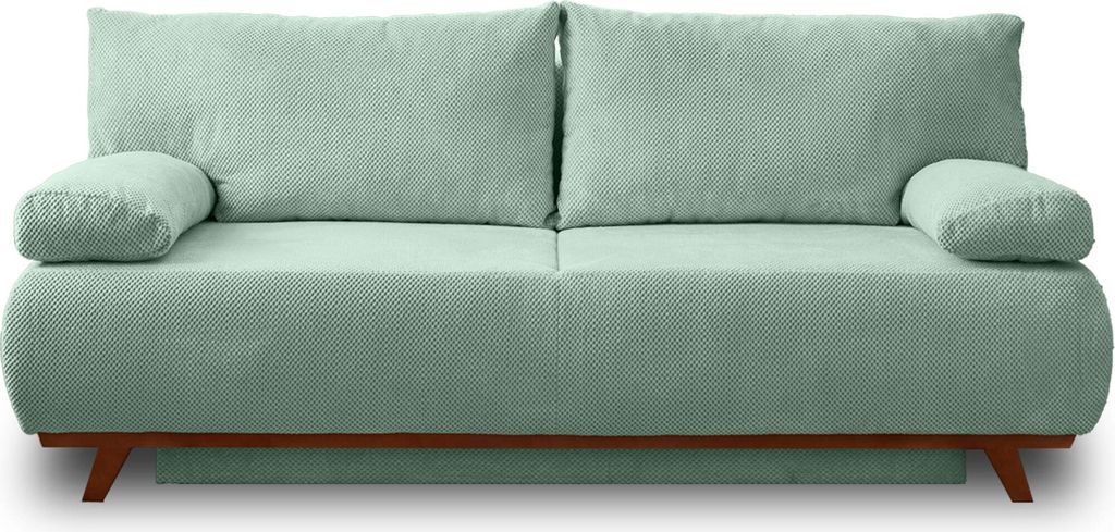Best Möbel Cristal - 3-Sitzer Sofa - Schlaffunktion und Bettkasten - aus strukturiertem Samt , Blau