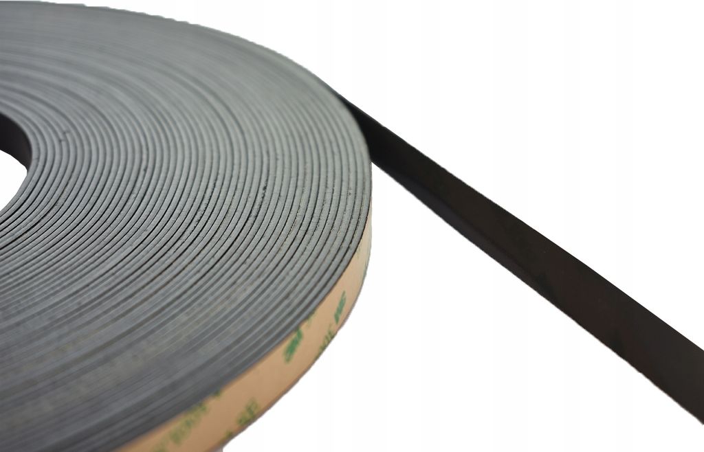 Ferrit Magnet Band 15x1,5 mm mit 3M Markenkleber 300LSE 1 Meter, Extrem stark, Magnettafeln, Kühlschränke, Whiteboards, DIY