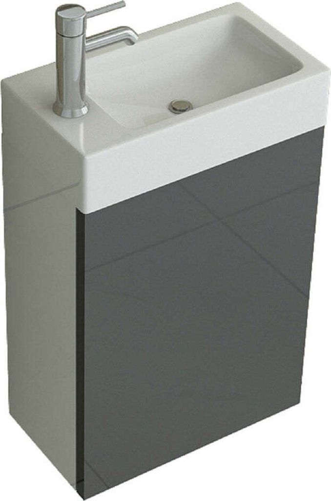 Premium Badset Waschtischunterschrank + Waschbecken aus SMC Badmöbel grau