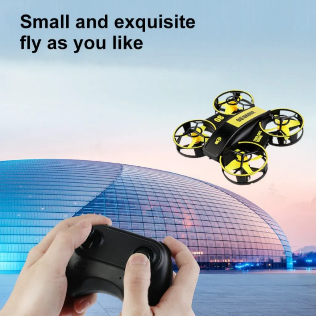 Drone UFO AIORBER télécommandé à la main avec 3 vitesses et LED bleues - 4