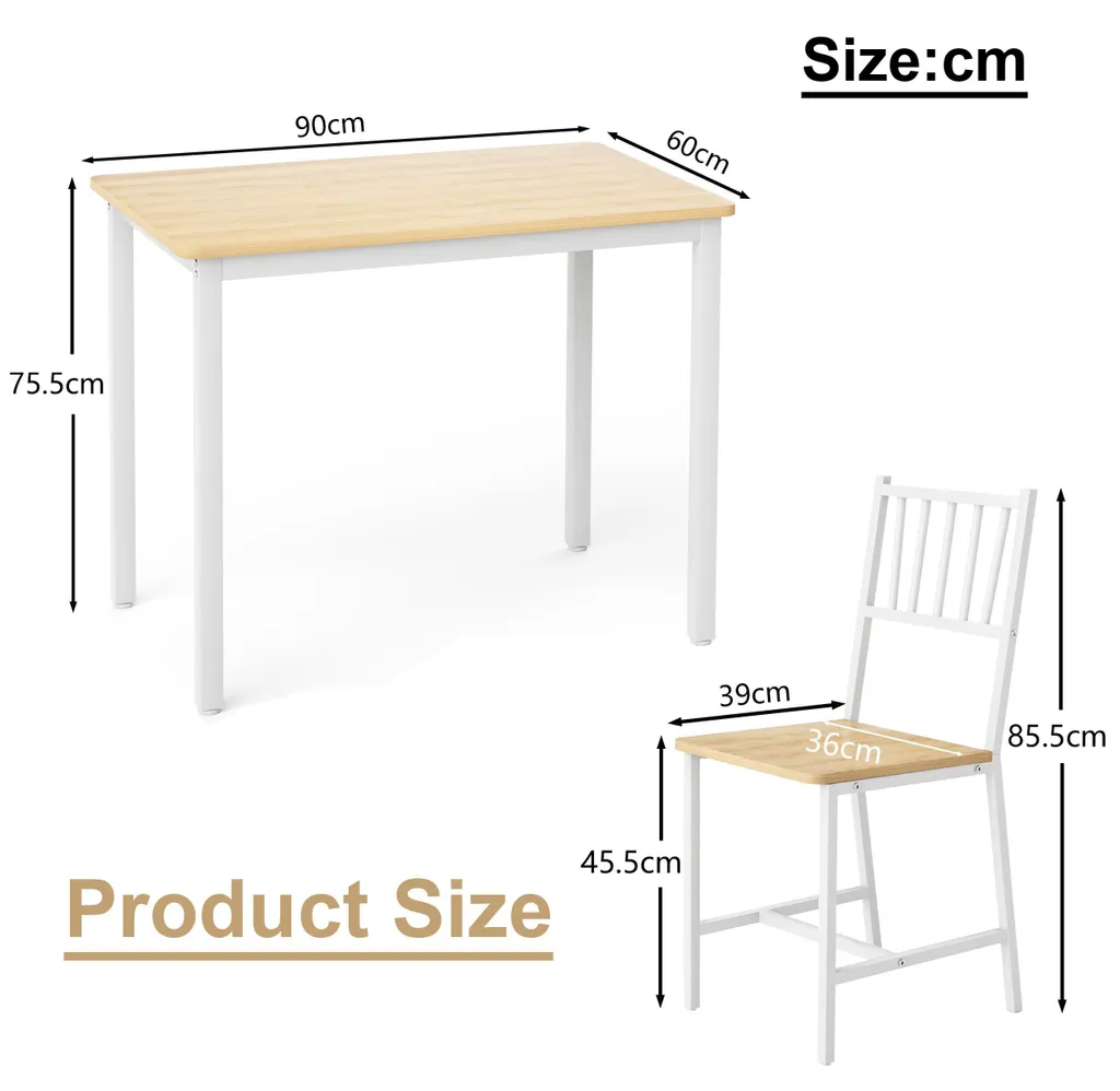 Petite table à manger industrielle avec bancs pour petits appartements