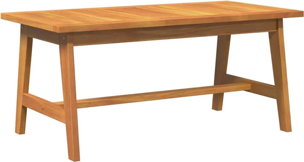 Tavolino Basso Acacia Massello Oliata - Design Naturale Contemporaneo - 1