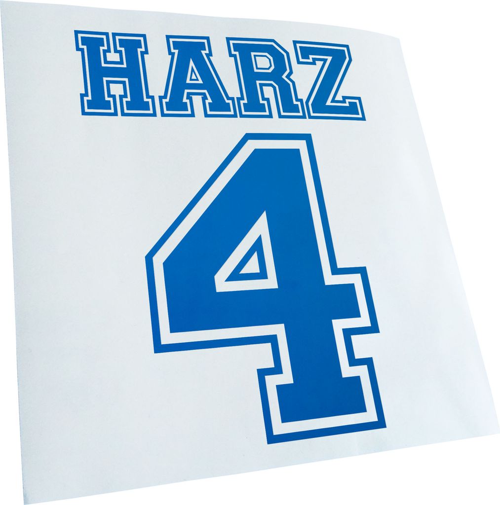 Kiwistar - Autoaufkleber - Harz 4 Arbeitslos - Blau - 30x23cm - Aufkleber für Auto, Laptop, Fahrrad, LKW, Motorrad Mehrfarbig JDM Decal Racing