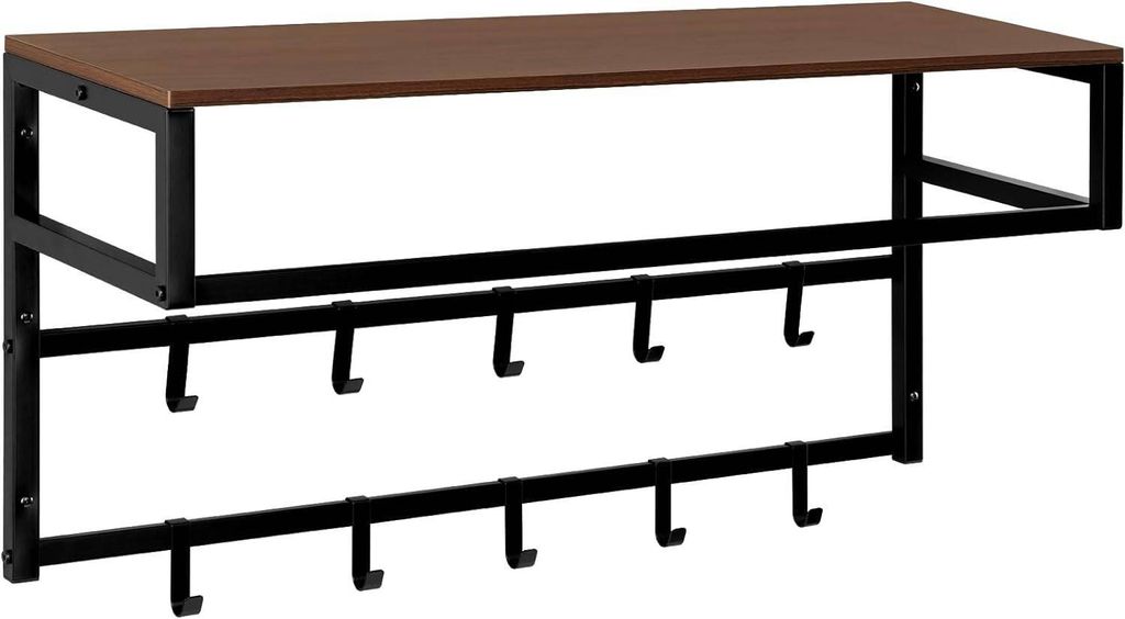 EUGAD Wandgarderobe mit Ablage 10 Haken, 80x41x30 cm, Produktbild 
