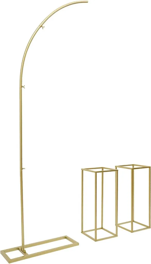 Arche de mariage dorée 2m - Structure métallique avec base rectangulaire