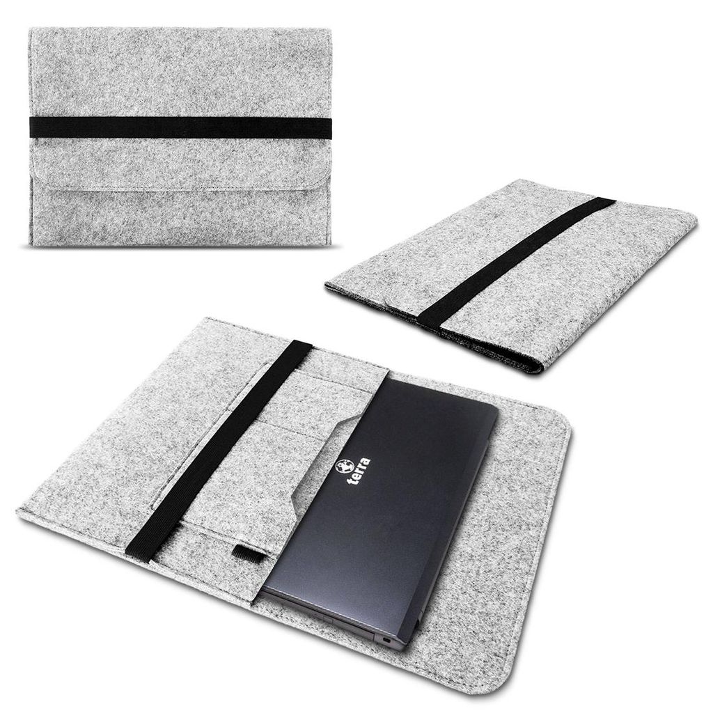 Sleeve Tasche Terra Mobile 1550 Hülle Cover Filz Schutzhülle Laptoptasche CaseNotebook Filz Farbe UC:Hell Grau