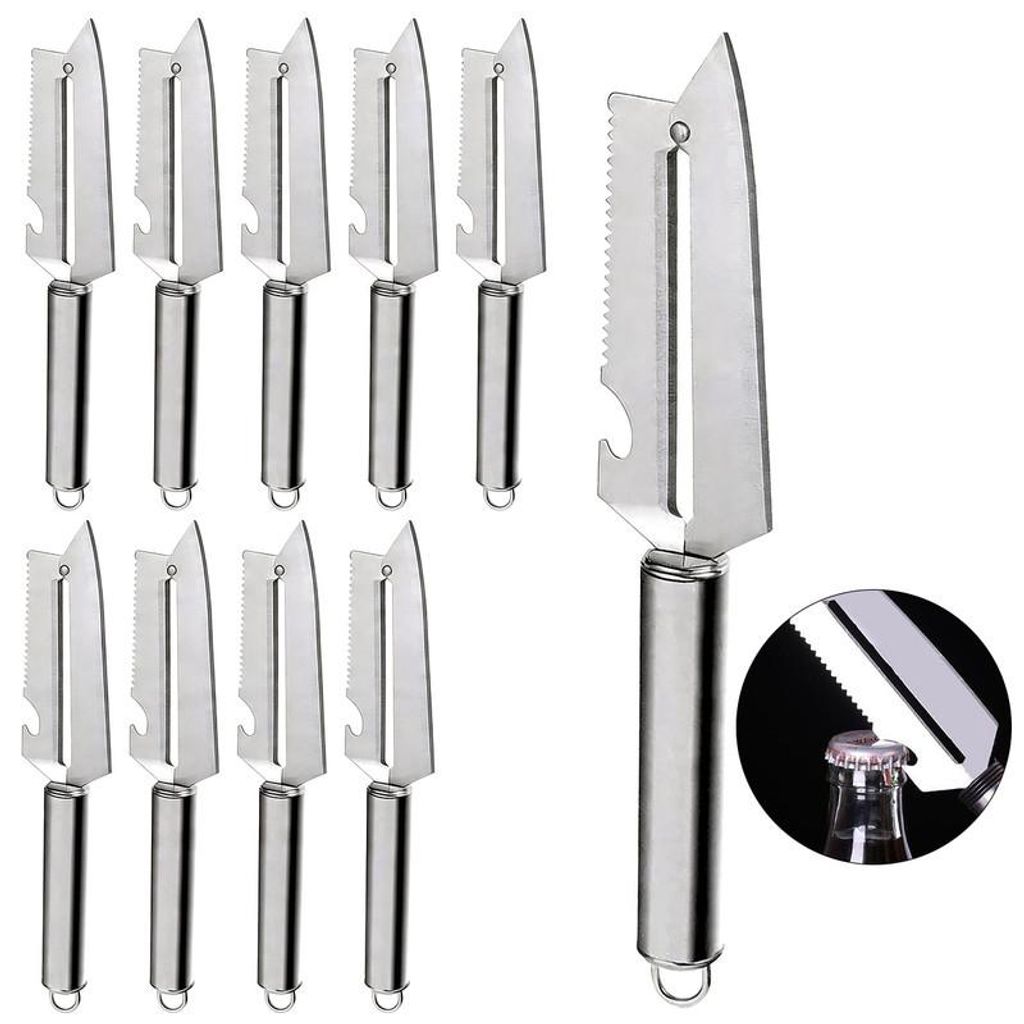 10er Edelstahl Schäler Set Gemüseschäler Multifunktion Sparschäler Küchenhelfer Kartoffelschäler Obstschäler 31cm für Küche Haushalt
