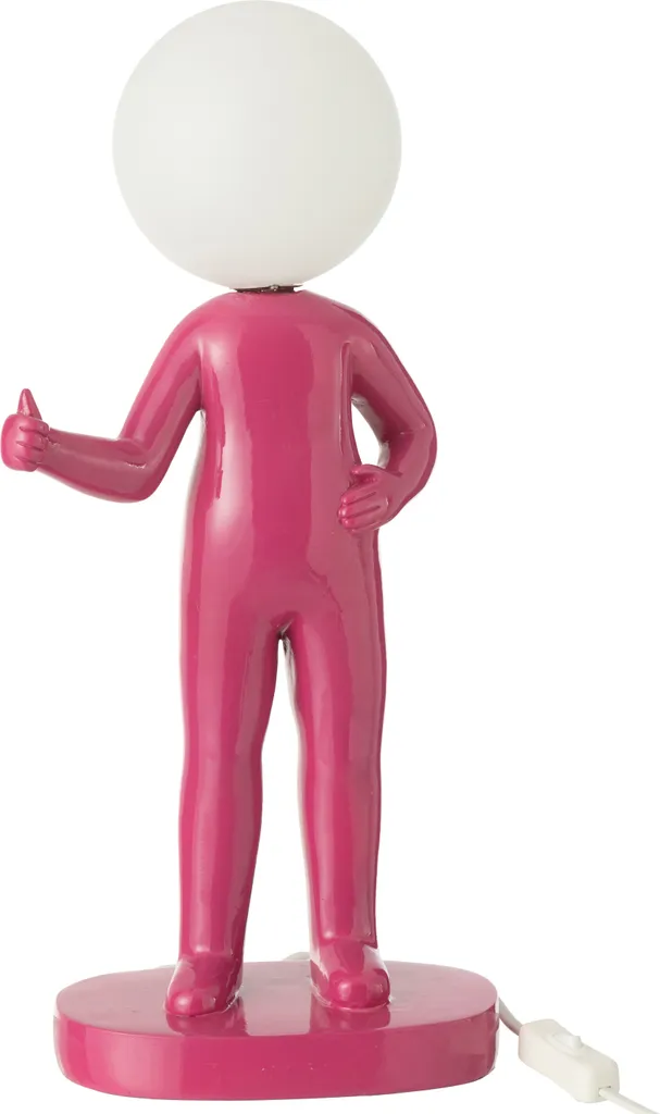 Lampe à poser décorative Pouce Levé Fuchsia J-Line en résine moderne