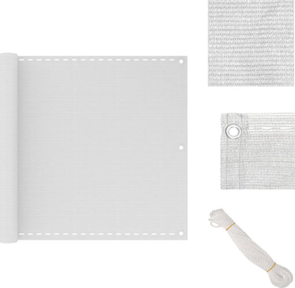 vidaXL Schermo privacy per balcone bianco 90x500 cm HDPE - Ombrelloni e tende da sole