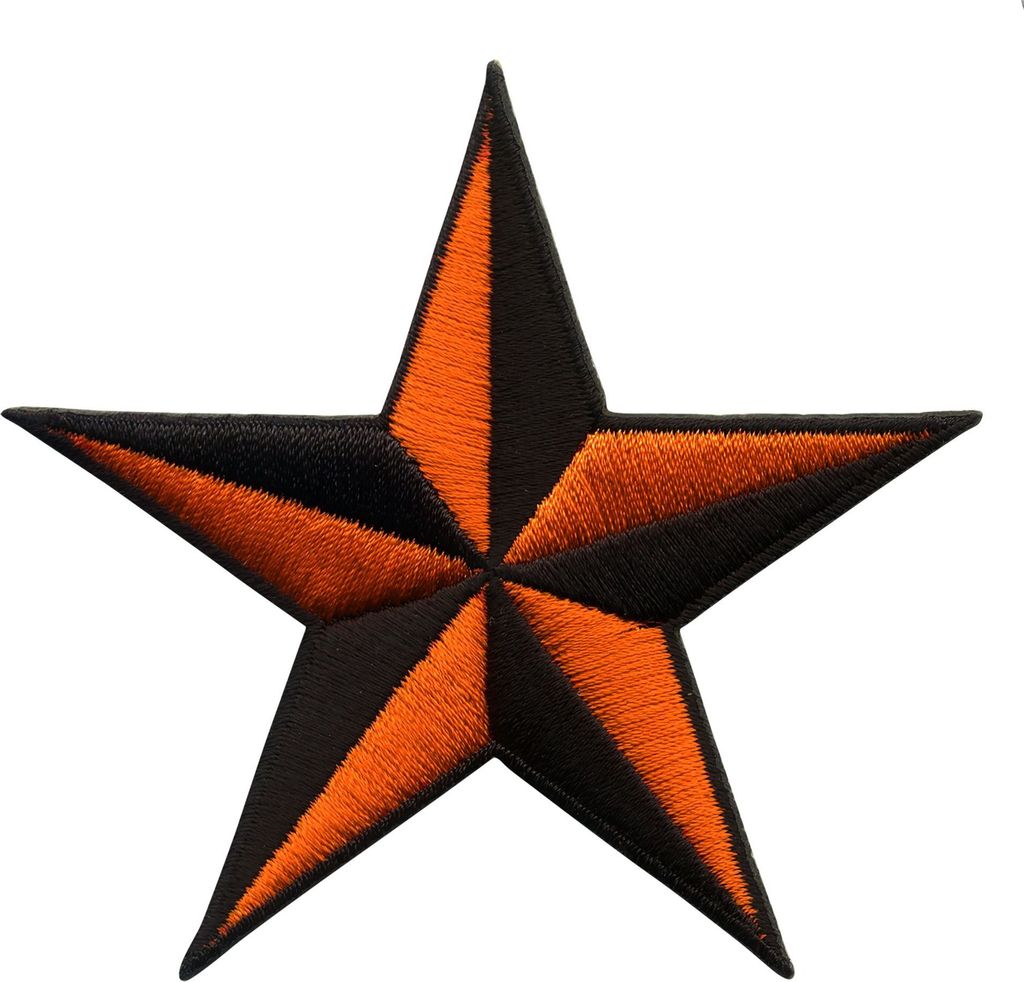 Aufnäher - Stern - schwarz-orange - Patch