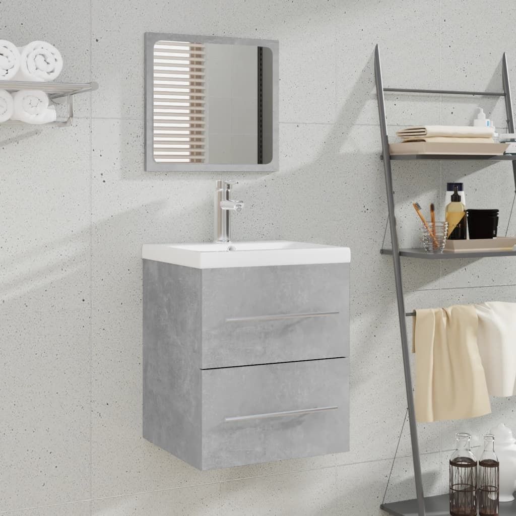 "Winter Sale" Badschrank mit Spiegel Betongrau 41x38,5x48 cm - Badezimmerschränke Design Neu759469
