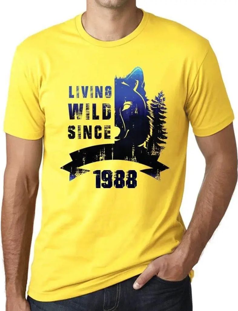 Herren Grafik T-Shirt Wildes Leben seit 1988 – Living Wild Since 1988 – Geschenk 36. Geburtstag Jahrestag 36 Jahre Jubiläum 36 Jährige Mann J...