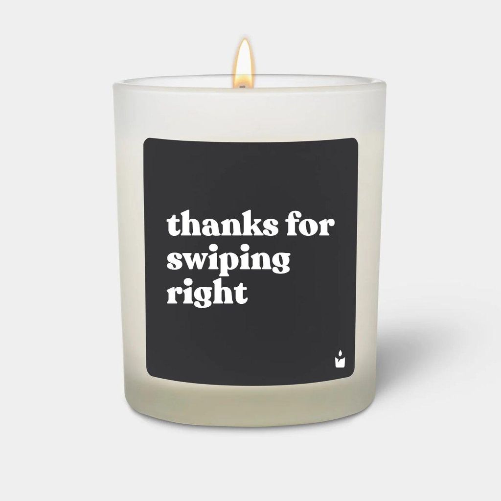 ChattyCandles Duftkerze Weiss Flowery thanks for swiping right