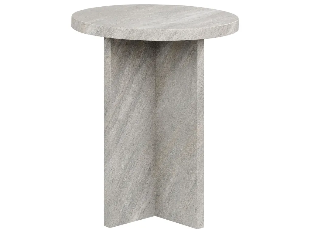 Table d'appoint stable et compacte 42 cm ronde grise effet minéral