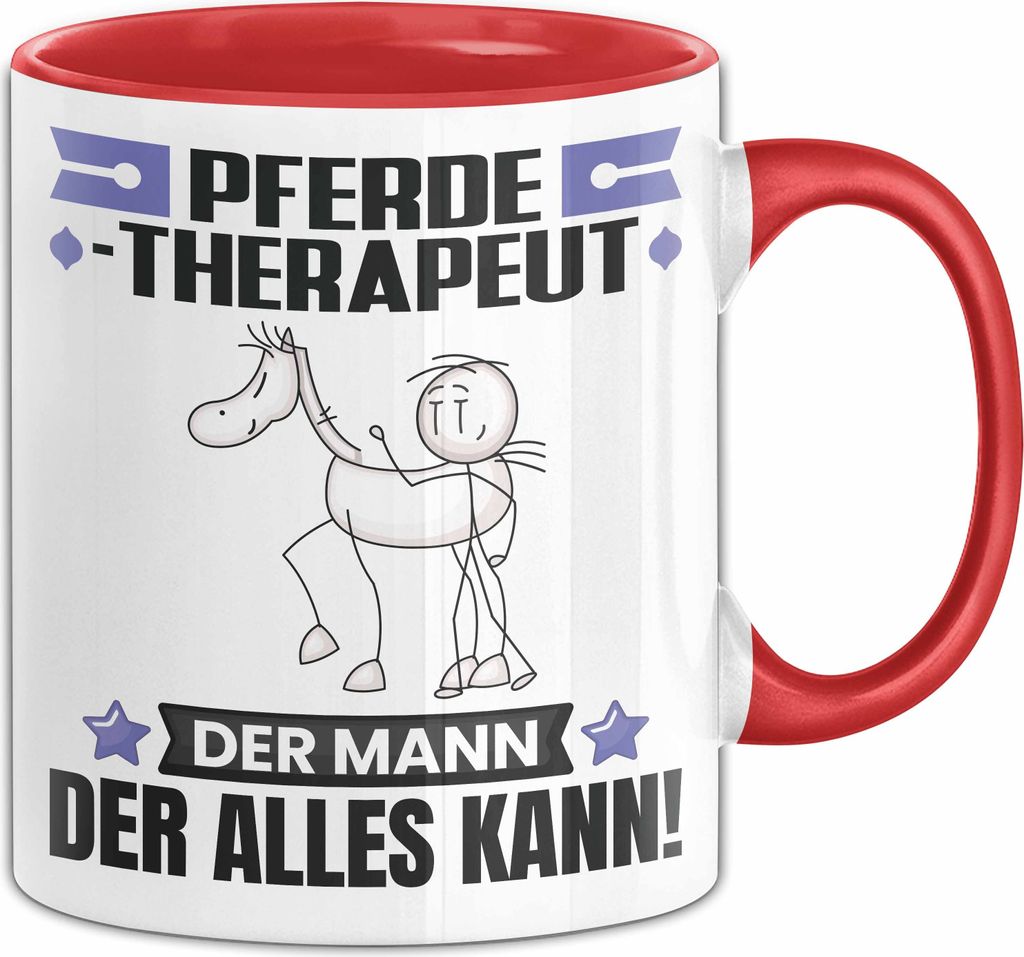 Pferdetherapeut Tasse Geschenk für Pferdetherapeut Der Mann Der Alles Kann Geschenkidee zum Geburtstag (Rot)