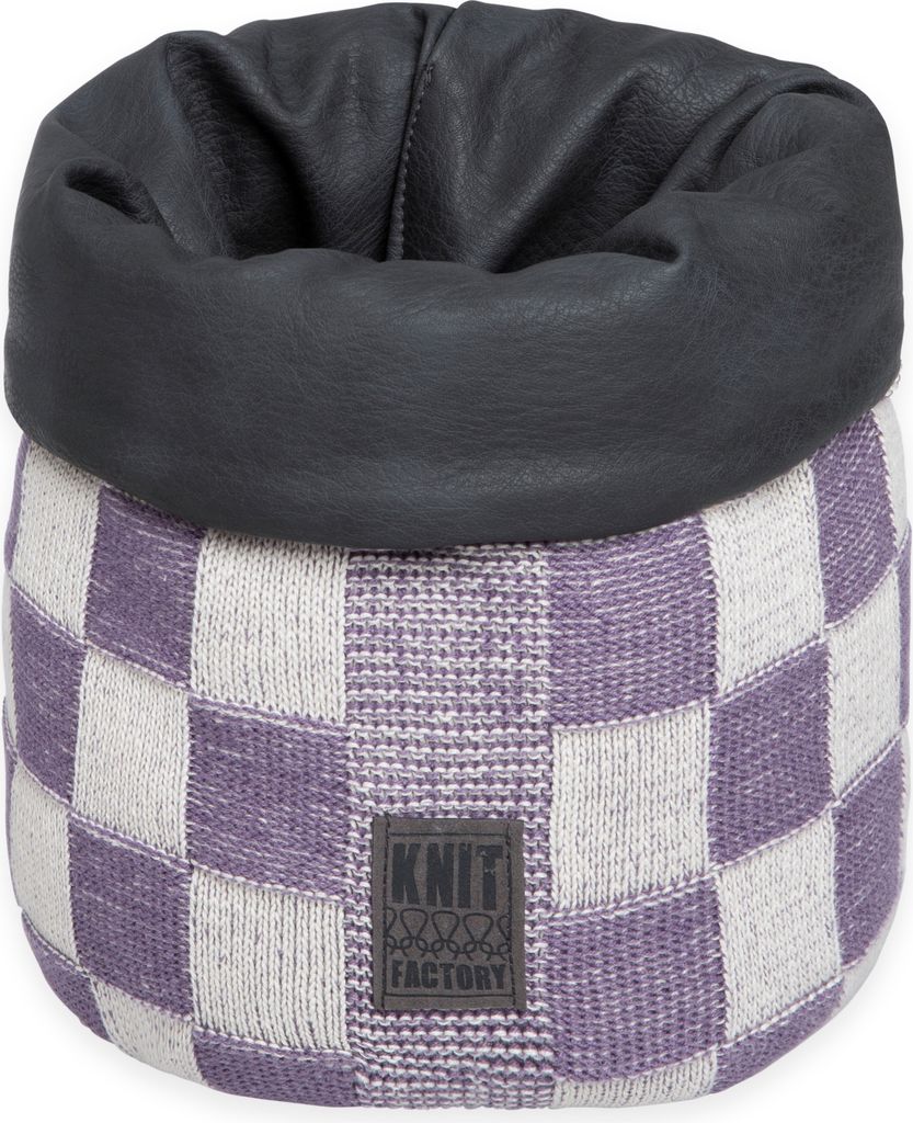 Knit Factory Korb Block - Ecru/Violett - 25 cm