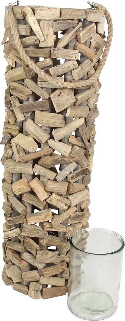 Windlichtsäule "Treibholz", groß, ca. Ø 25 x 79 cm