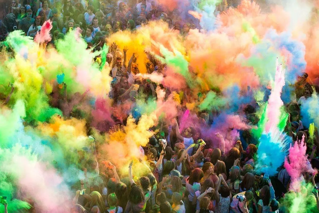 Cuore Holi in polvere rosa 70g