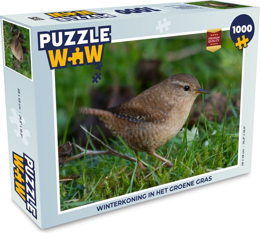 MuchoWow Puzzle 1000 Teile Zaunkönig im grünen Gras - Erwachsene - Rätsel