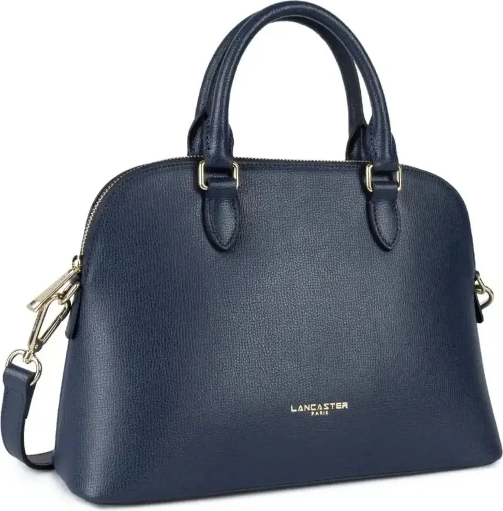 Sac Porté Épaule Lancaster Sierra M Bleu Foncé avec Cuir Texturé - 2