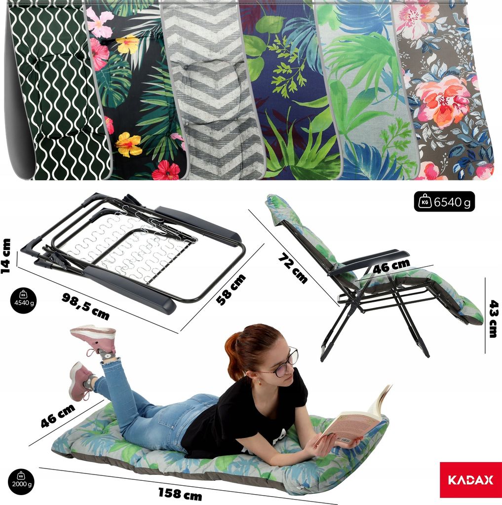 Záhradné kreslo KADAX "Alicante Plus", skladacie záhradné Obrázok produktu 3