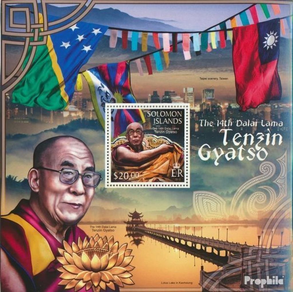 Briefmarken Salomoninseln 2013 Mi Block 163 (kompl. Ausg.) postfrisch Dalai Lama