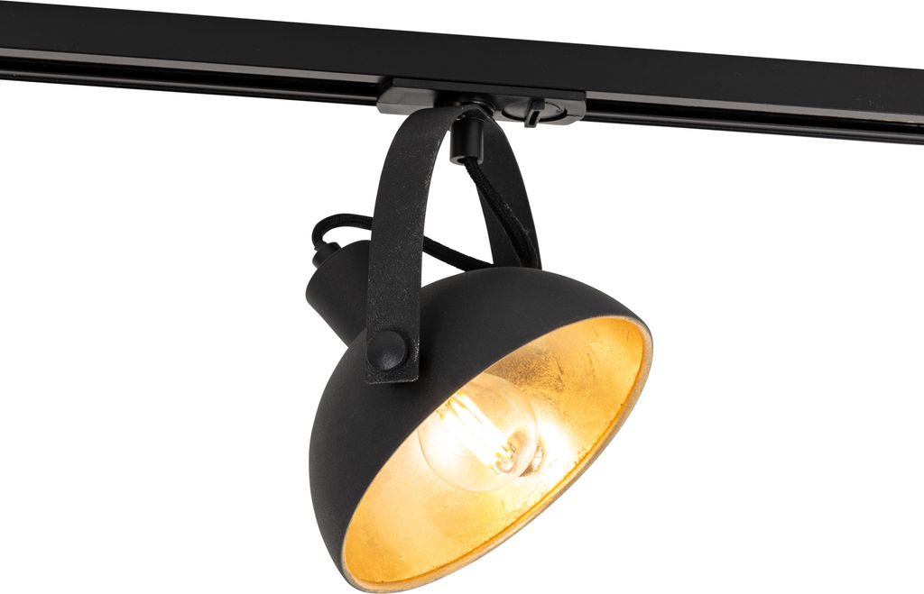 QAZQA - Industrie I Vintage I Industrie I Vintage Ir 1-phasiger SchienenSpot I Spotlight I Deckenspot I Deckenstrahler I Strahler I Lampe I Leuchte...