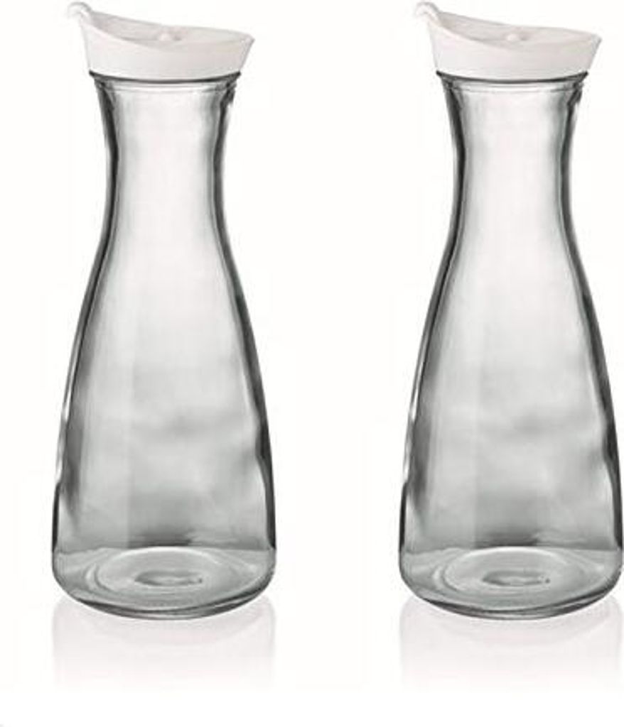 Karaffe mit Deckel 2er Set weiß 1 Liter Produktbild 