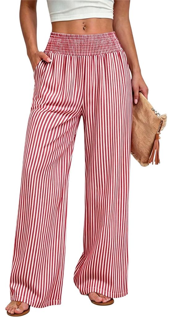 ASKSA Pantalon ample pour femmes, pantalon d'été à Image du produit 
