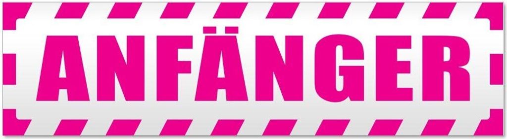 Kiwistar Anfänger gestreift Magnetschild Schild magnetisch - 45cm Pink - Magnetfolie für Auto PKW Kfz
