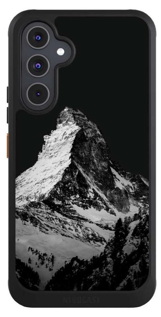 NIVOCASE Hülle für Samsung Galaxy A54 5G Handyhülle NIVOcore Case Schwarz Alpspitze Berg Schnee