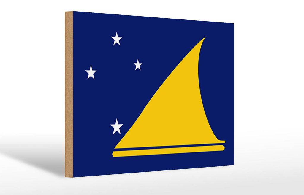 Holzschild Flagge Tokelaus 30x20cm Flag of Tokelau