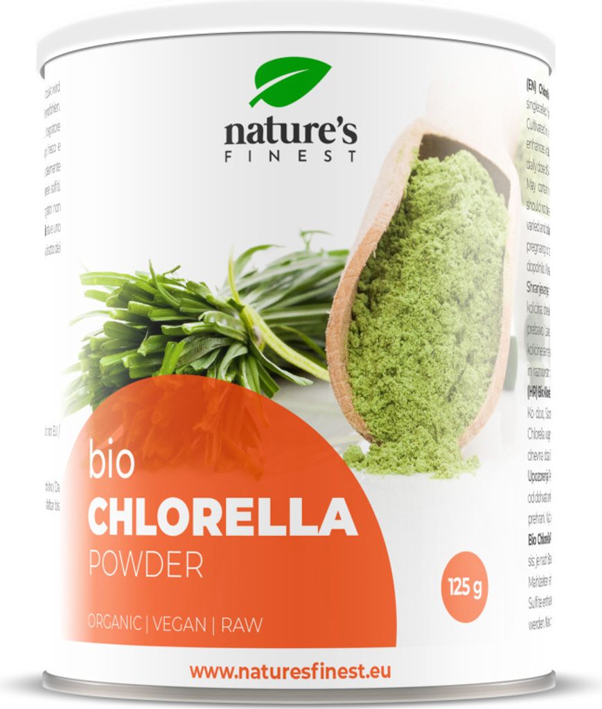 Nature’s Finest Chlorella Pulver – Superfood aus Algen – Quelle von Eisen & Vitamin B12 – 125 g