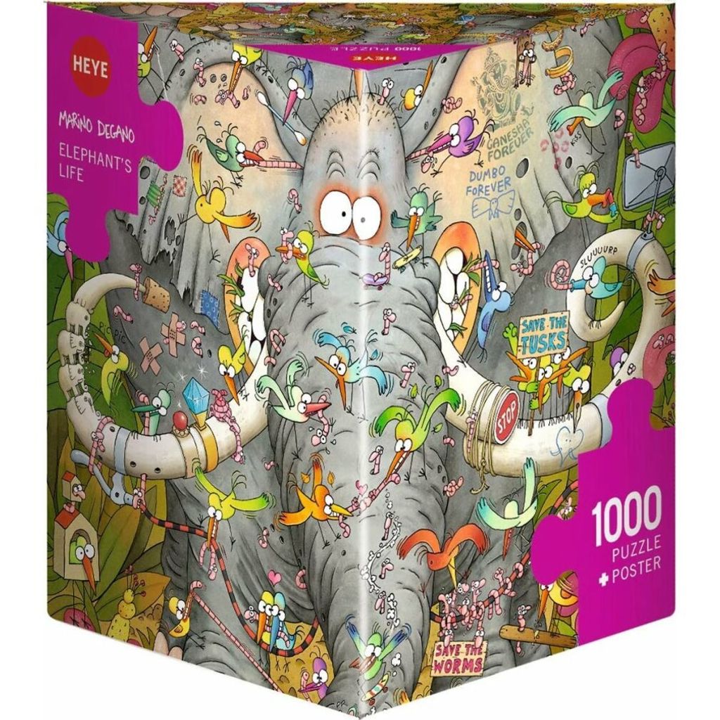 HEYE Puzzle Elefantenleben 1000 Teile Produktbild 