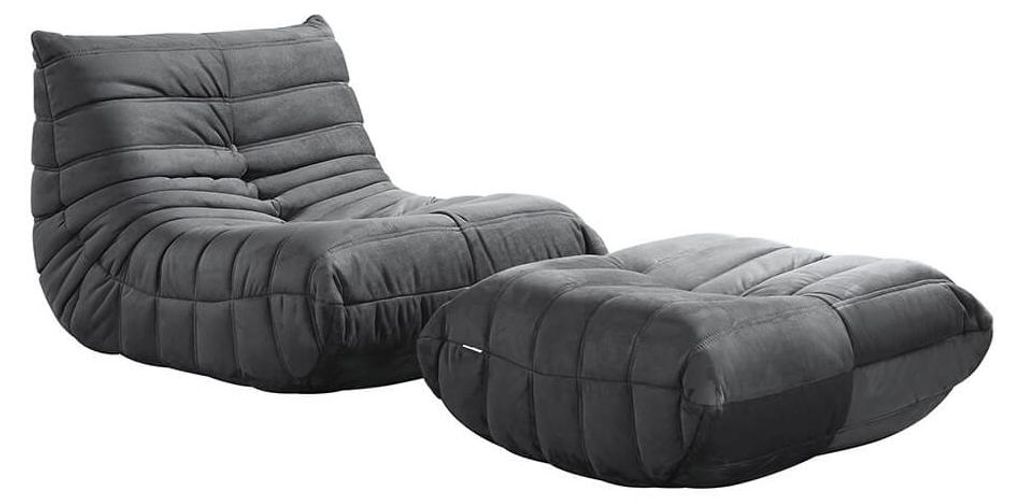 HOME DELUXE Relaxsessel mit Hocker CHILL - Anthrazit 102 x Produktbild 
