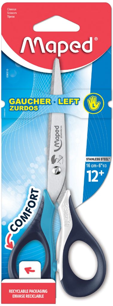 Maped Schere Sensoft 3D spitz Länge: 160 mm Linkshänder zufällige Farbe 1 Stück