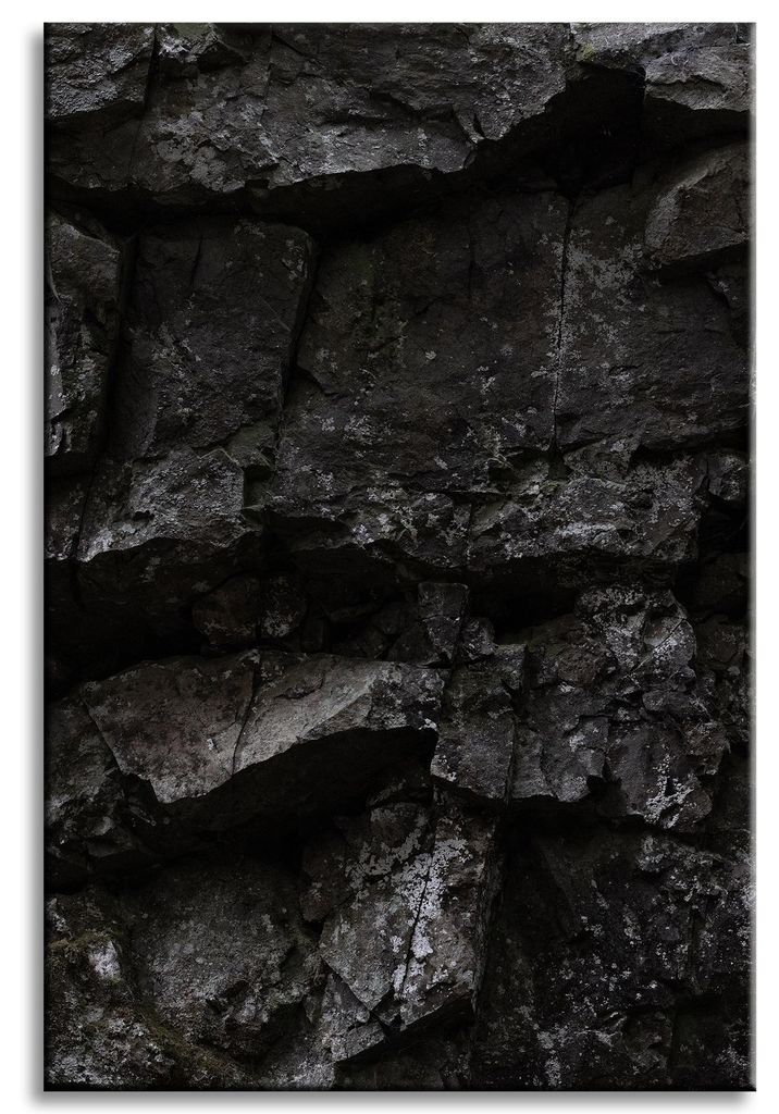 Leinwanddruck Natur Schwarze Felsen 60x90 cm