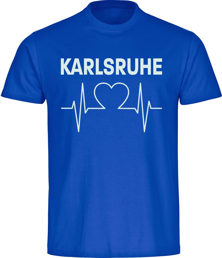 multifanshop Kinder T-Shirt - Karlsruhe - Herzschlag, blau, Größe 152