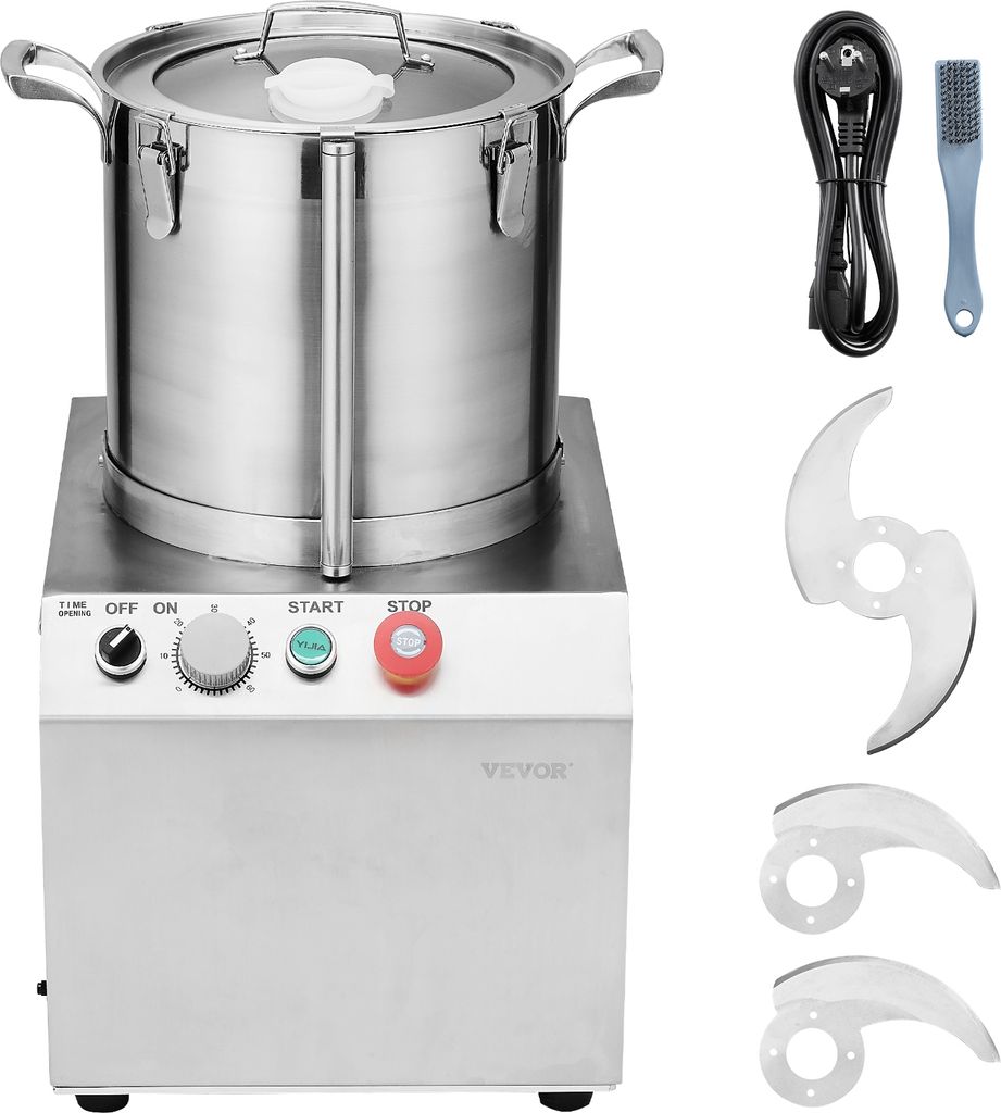 VEVOR Küchenmaschine Gemüsezerkleinerer, 15 Liter Küchenmaschine aus lebensmittelechtem Edelstahl, multifunktional zum Zerkleinern von Gemüse, ...