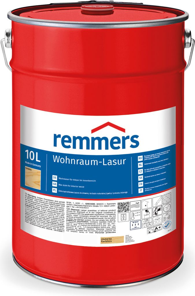 Remmers Wohnraum-Lasur farblos 10 l, Holzlasur innen Produktbild 