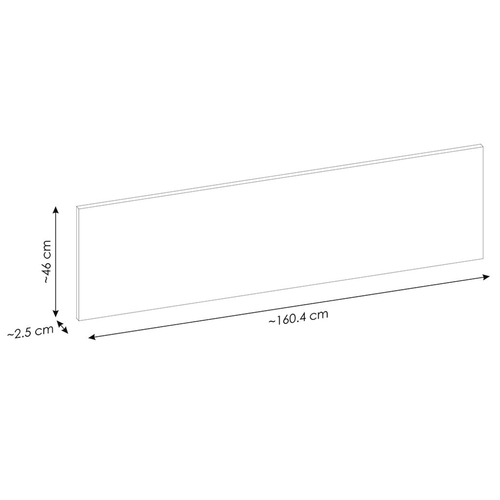 Waschtischplatte 160cm, schwarz matt, PUEBLA-56-BLACK