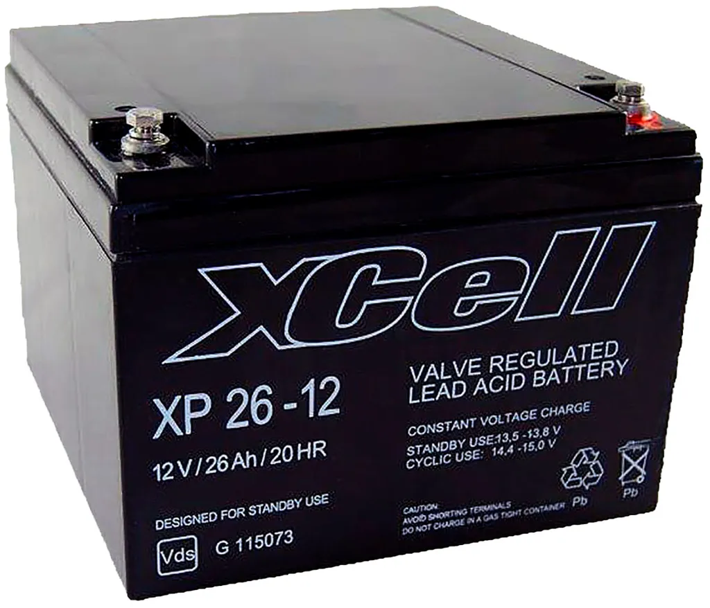 Batterie plomb XCell XP26-12 12V 26Ah Pb avec bornes M5 femelle