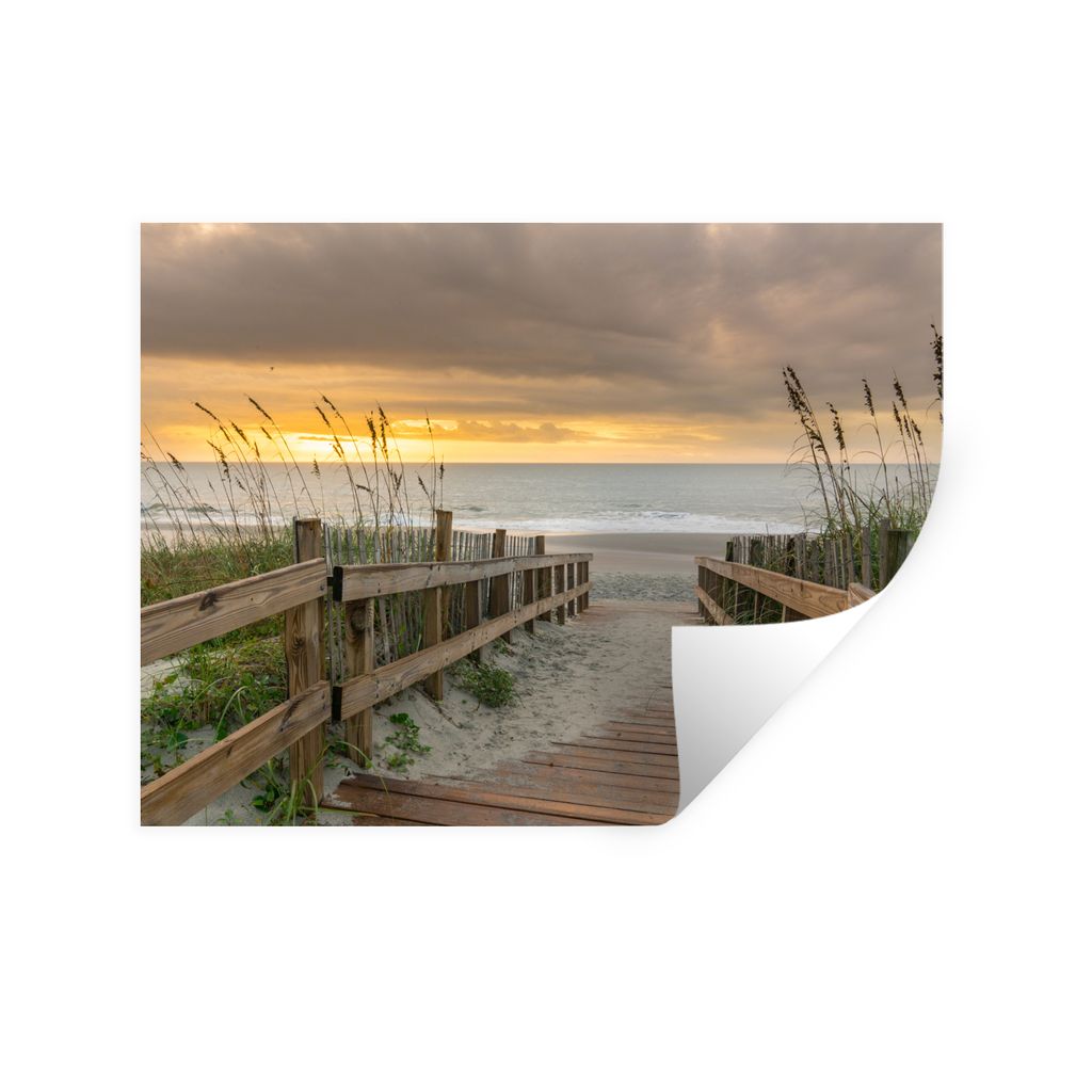 MuchoWow Wandtattoo Wandsticker Wandaufkleber Strand - Meer - Düne - Weg 80x60 cm Selbstklebend und Repositionierbar - Faltenfrei