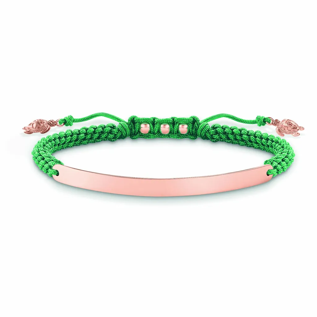 Bracelet Thomas Sabo Argent 925 Vert - Bijou Élégant Or Rose 19cm
