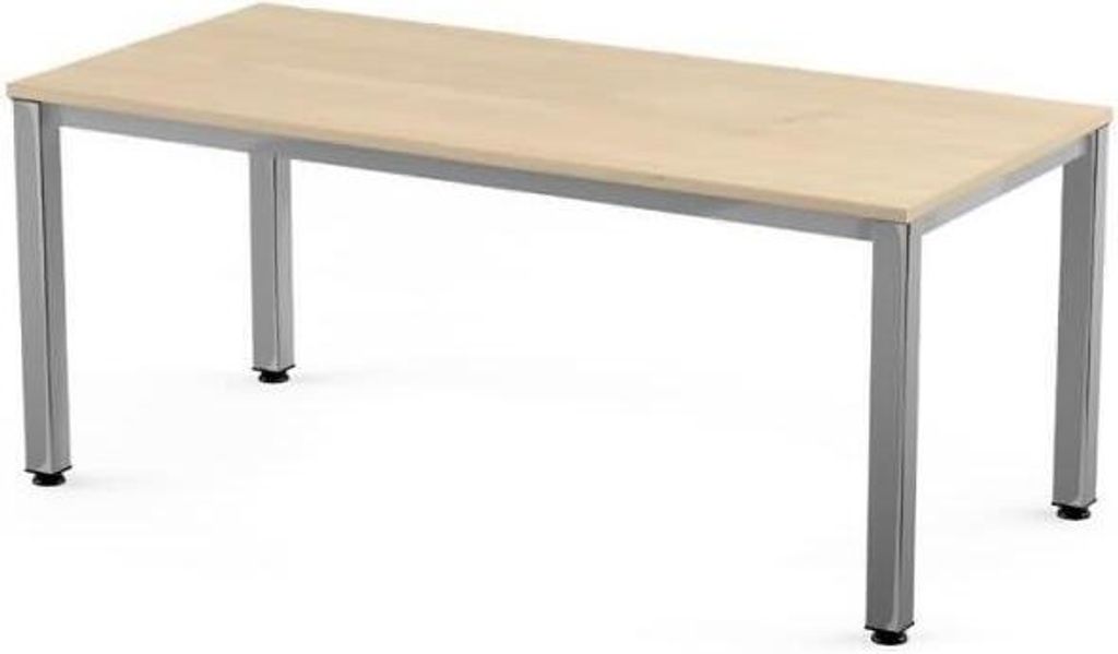 Schreibtisch Executive BxTxH 200x80x73cm Gestell verchromt Platte Melamin buche.