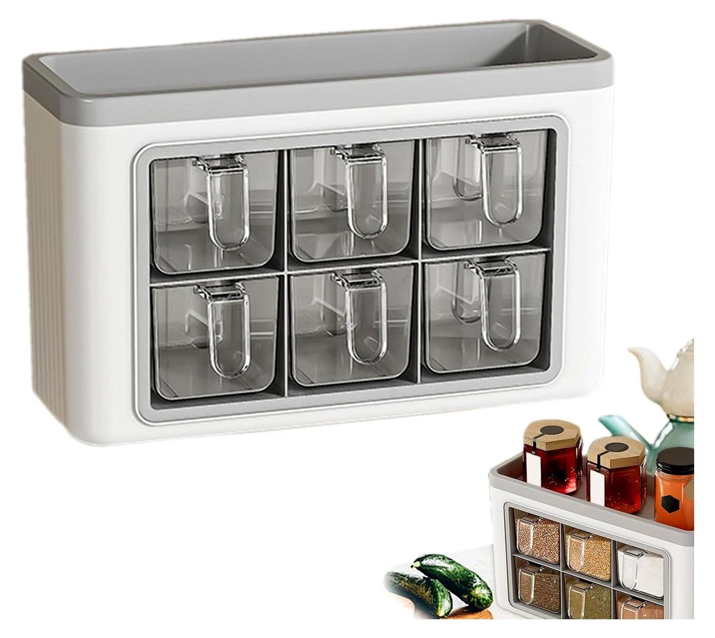 Transparente Gewürzdose für die Küche zur Aufbewahrung von Pfeffer, selbstklebendes Set, platzsparendes Design, einfaches Nachfüllen, transpare...