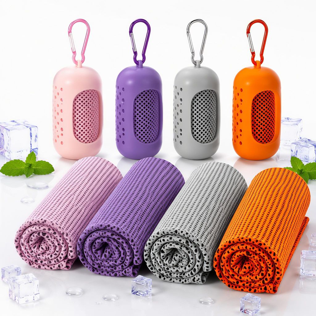 4 Stück Kühlhandtuch Cooling Towel, 100 x 30 cm, Produktbild 