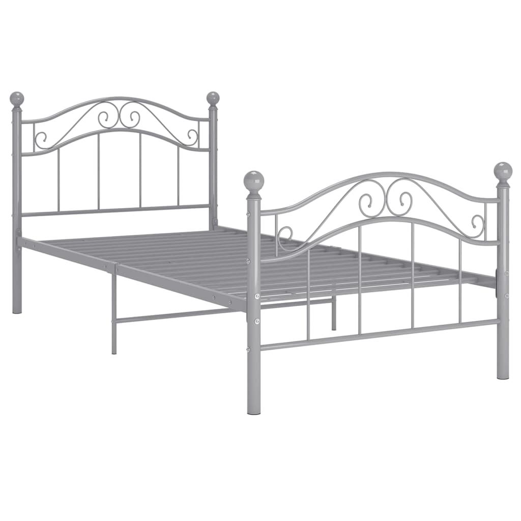 vidaXL Letto grigio metallo 100x200 cm Immagine del prodotto 