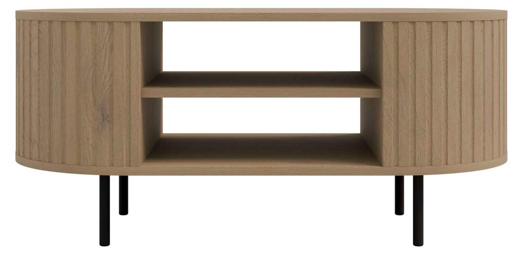 Masseno Couchtisch BOLLA 100 cm Kaffetisch für Wohnzimmer Sofatisch Wohnzimmertisch Eichefarben