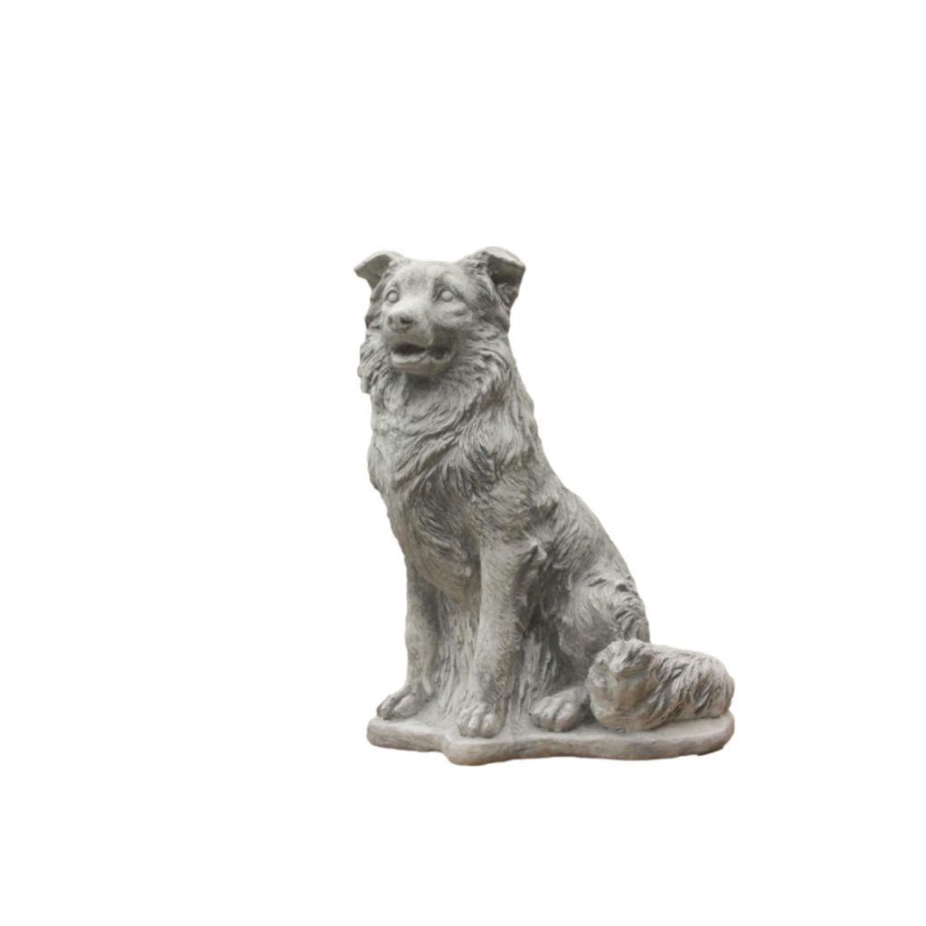 Schöner Hund Collie, Steinfigur für den Garten oder den Produktbild 